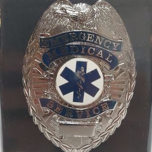 EMERGENCY MEDICAL SERVICES Badge Shield EMT Nickle Color Brand-New